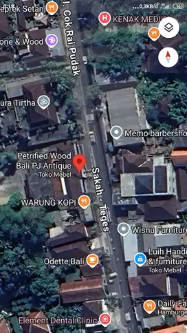 Tanah jl mas ubud 20 are  beserta  bangunan