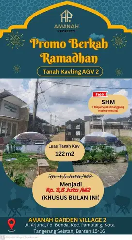 Jual Tanah di Pamulang Kavling Siap Bangun di Perumahan Ramai Tangsel