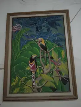 Lukisan burung dan daun