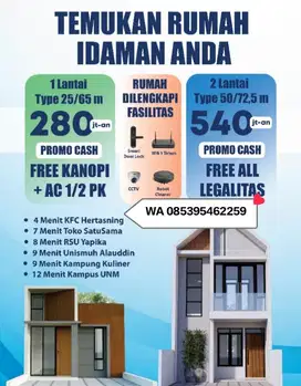 RUMAH STRATEGIS HERTASNING DEKAT CITRA LAND & FASILITAS UMUM
