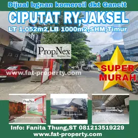Dijual bangunan komersil di Jl Ciputat Ry,JakSel dkt Gancit LT1052m2