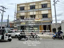 Di Jual Ruko Baru 3 lt, di Poros Jalan, langsung buka usaha