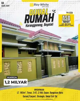 Rumah DIJUAL SINGKIL KARANGGENENG BOYOLALI