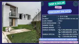 Dijual rumah hook 2 lantai siap huni diskon 310juta