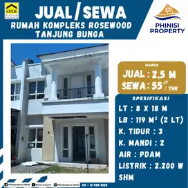 DIJUAL Rumah Kompleks Rosewood Tanjung Bunga