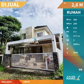 Dijual Rumah Modern Terawat 2 lantai di Cluster Golf, Araya, Malang