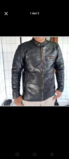 Jaket kulit asli Garut model sambung 90% masih bagus blom ada sobek