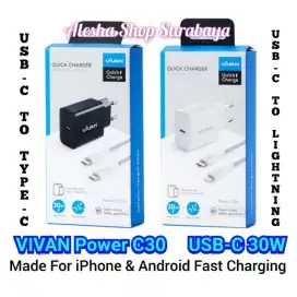 VIVAN Power C30 Charger USB-C PD30W Fast Charging For iPhone & Android