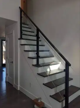 pagar stainless kaca  untuk tangga dan pagar balkon  *01