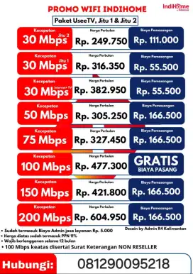 Jasa registrasi pemasangan wifi indihome