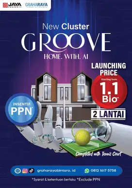 GROOVE At Fortune Graha Raya Rumah 2 Lantai  Harga 1,1M