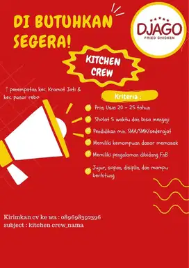Lowongan Kerja Djago Fried Chicken