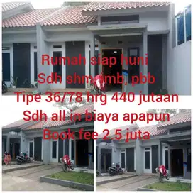Di jual rumah baru rp 400 jtan di kec Bojongsari, Depok