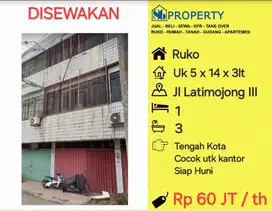 DISEWAKAN Ruko latimojong 3 masuk kompleks dkt marga mas