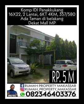 Komp IDI Panakkukang 16X22, 2 Lantai, 6KT 4KM, 357/580 Taman di belkg