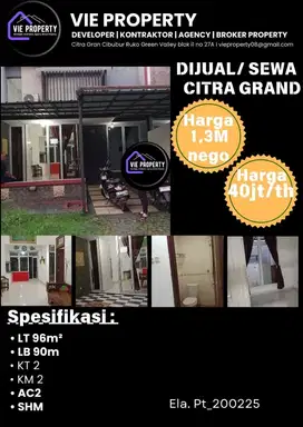 Di Sewakan Rumah Cantik Siap Huni. CitraGran Cibubur.