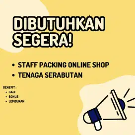 Lowongan Kerja Staff Packing & Tenaga Serabutan