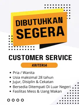 Lowongan Kerja Customer Service