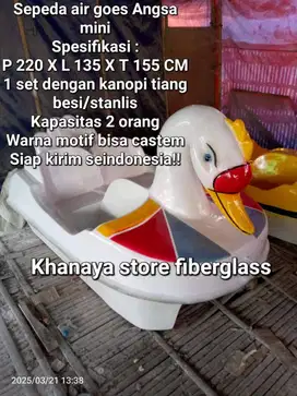 Sepeda air gowes angsa mini fiberglass_Permainan wahana air bebekkan
