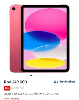APPLE IPAD (GEN 10) 10,8 inci WIFI 64GB PINK