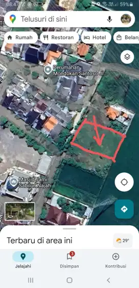 Dijual Tanah Pekarangan pinggir jalan