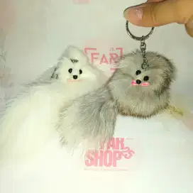 Gantungan Kunci Bulu Rubah Lucu & Lembut - Fox Tail Fluffy Keychain