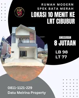 Rumah Baru di Tipar Depok DP 0% akses 10 menit ke LRT Cibubur & Tol