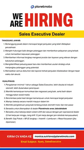 Lowongan Kerja - Sales Dealer Planetmoto