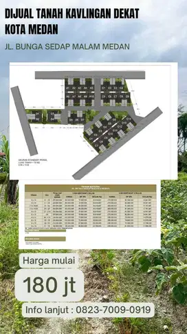DIJUAL KAVLINGAN STRATEGIS DEKAT KOTA MEDAN