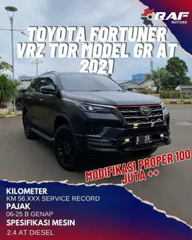 Toyota Fortuner VRZ TRD 2021 Model GR 2.4 Diesel FACELIFT Hitam