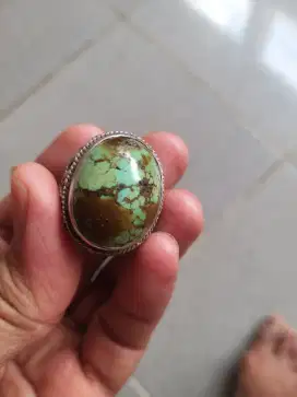 Jual Batu Cincin Pirus ukuran besar diikat dengan Ring Perak