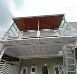 Kanopi mezzanine / kanopi balkon 2 lantai