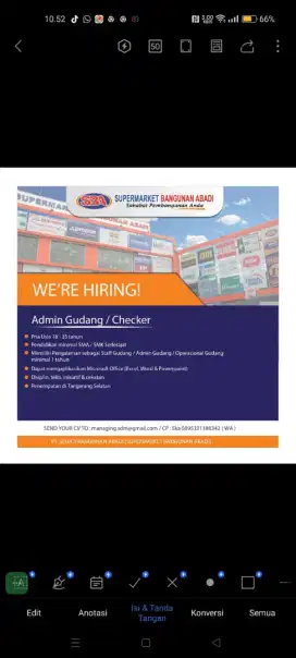 Staff Gudang / Checker / Packing