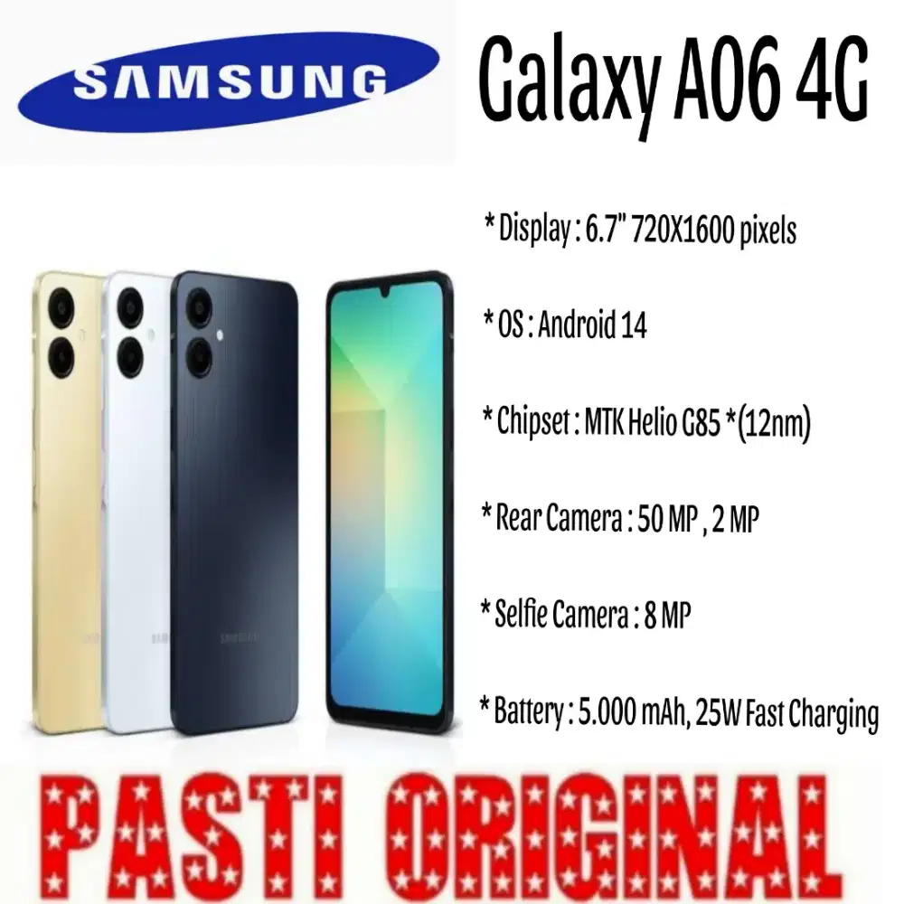 Samsung Galaxy A06 4G 6/128GB Resmi SEIN