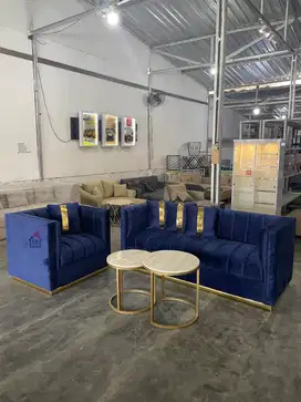 sofa tamu 3seater, 1seater + meja gold diamond (masih PROMOOO)