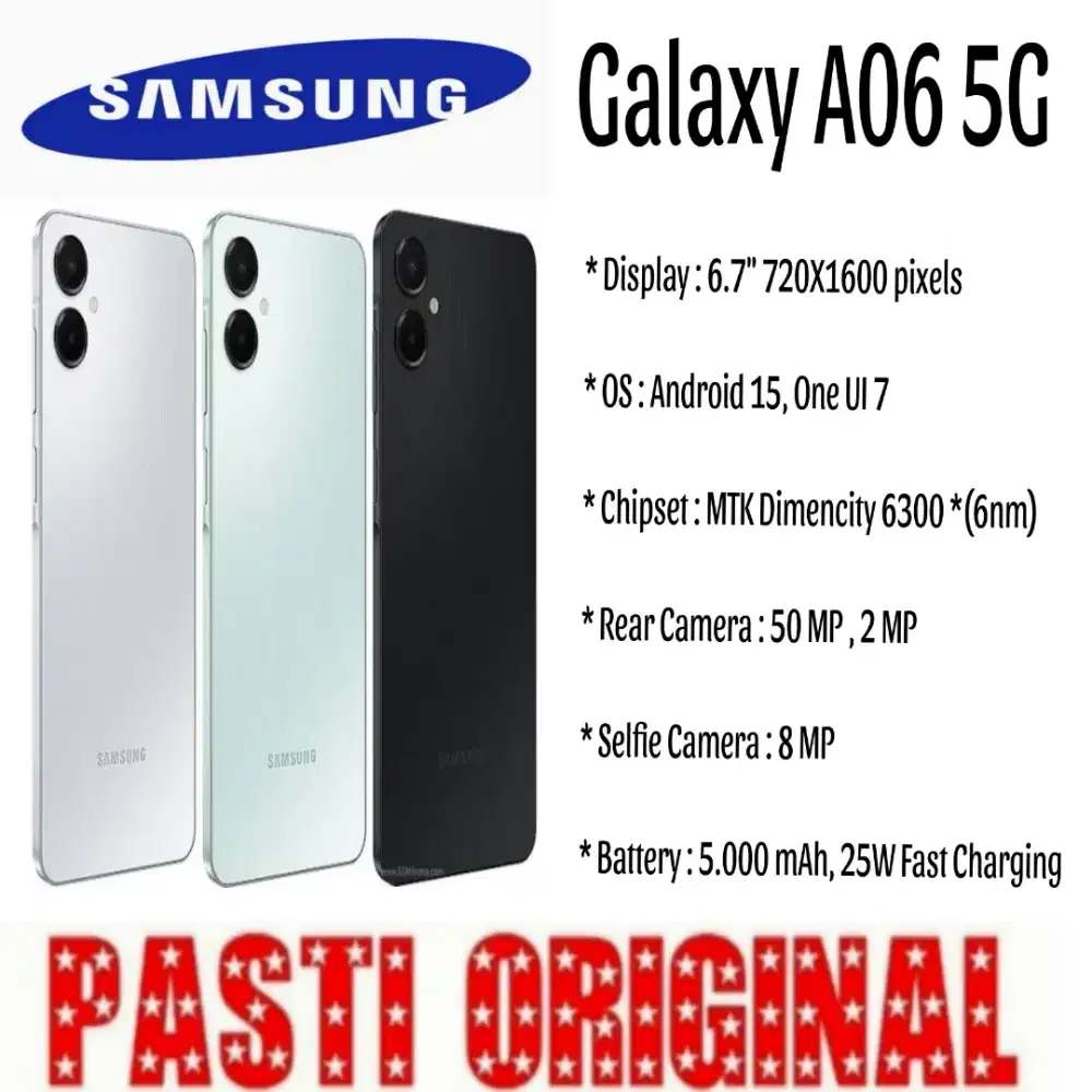 Samsung A06 5G 6/128GB Resmi SEIN