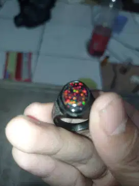 BATU AKIK KALIMAYA BLACK OVAL FULL JARONG