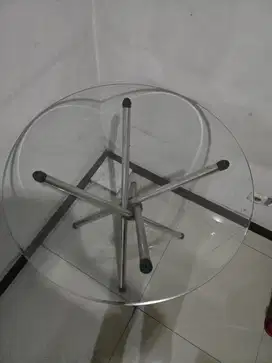 Meja Dealing, meja Kaca Bundar diameter 80 cm