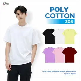 Kaos Polos Polycotton 30's / Kaos Polos Pendek Pria dan Wanita T-Shirt