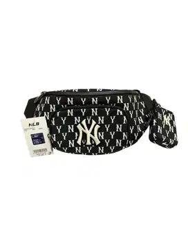 MLB - Monogram Hip Sack NY Yankees - Black - Waist Bag Cewek Cowok