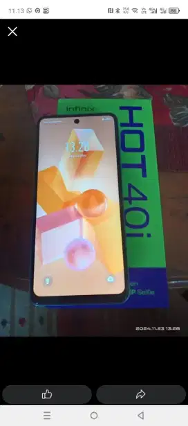 Infinix hot 40i ram 8+5/256 warna blue fullset nominus