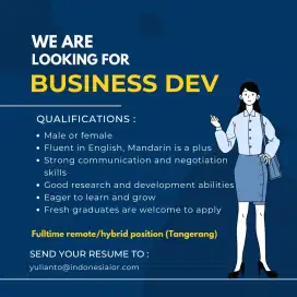 Business Development English or Mandarin