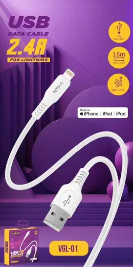 Kabel Data USB Lightning V-GeN VGL-01 MFI iPhone 2.4A 1,5