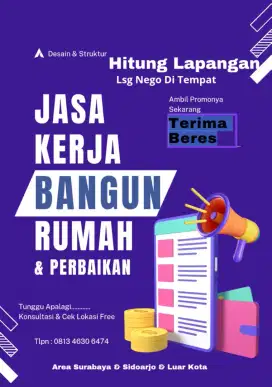 Jasa kerja Bangun Rumah Dari Nol Sampai Trima kunci