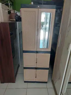 Lemari susun lipat cermin + pakai kunci