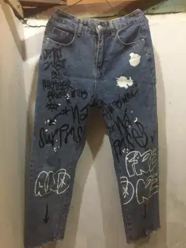 Hamlin Stella Celana Panjang  Boyfrend Jeans ORIGINAL - Light Blue