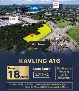 Dijual Kavling Komersial A 16, BSD City