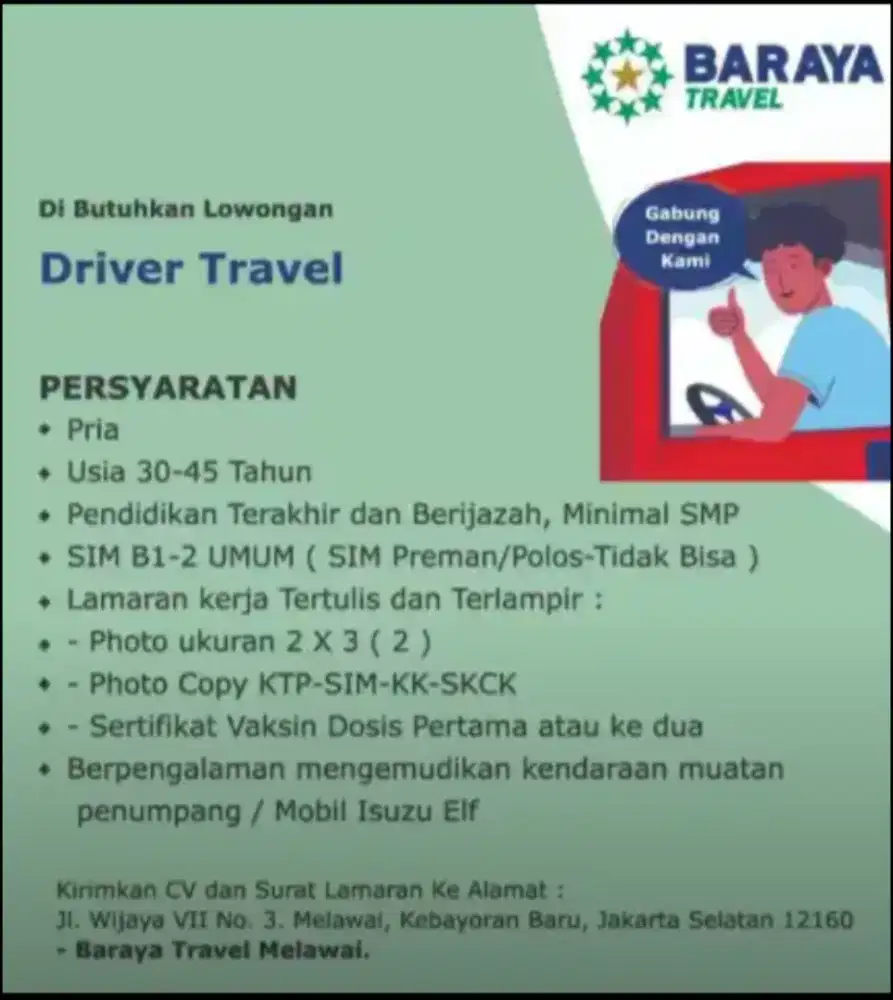 Driver Baraya Travel