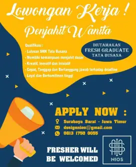 LOWONGAN KERJA PENJAHIT WANITA