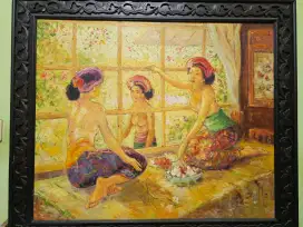 Lukisan Three Women in an Interior Setting